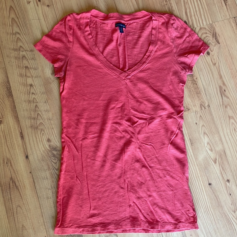 Ladies American Eagle V Neck Tee